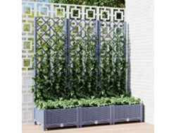 Maceta/Jardinera de Jardín con Enrejado 120X40X121,5 Cm PP Gris Oscuro