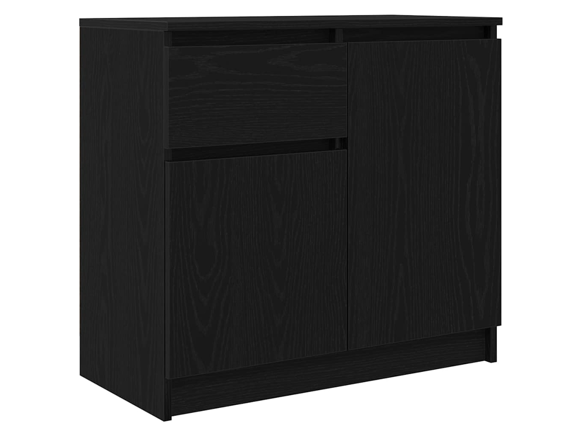 Maison Exclusive - Aparador Con Cajón Roble Negro 71x35x65 Cm Madera De Ingeniería