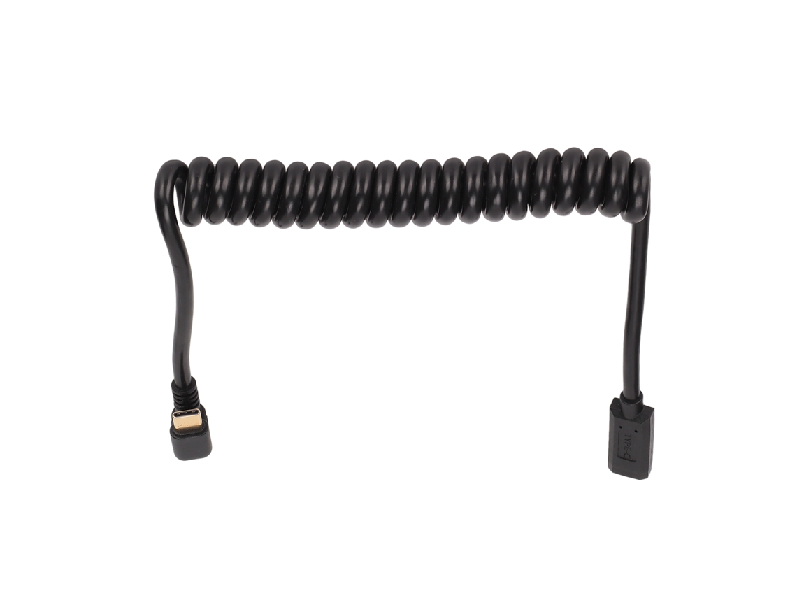 Cabo De Dados Type C Macho Para Fêmea Com Mola Retrátil 4k 60hz Cotovelo U Para Carro Laptop Pc