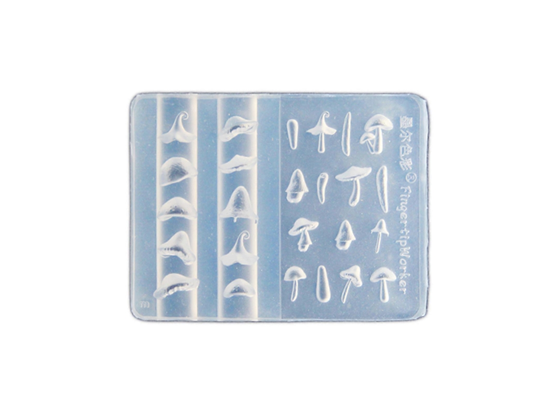 Molde de silicona para decoración de uñas, molde con relieve de seta para accesorios de uñas, herramienta práctica para repujado de uñas Hengrongshen