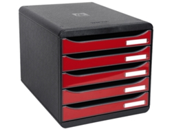 Caja de Gaveta EXACOMPTA Big-Box Plus 5 Gavetas Rojo Carmesí