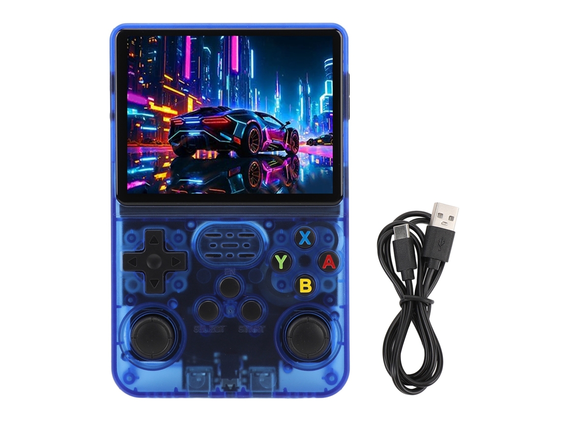 Consola De Juegos Portátil Con Pantalla Ips De 3,5 Pulgadas, 64 Gb De Almacenamiento, Doble Palanca 3d Y Batería Azul De 3500 Mah.