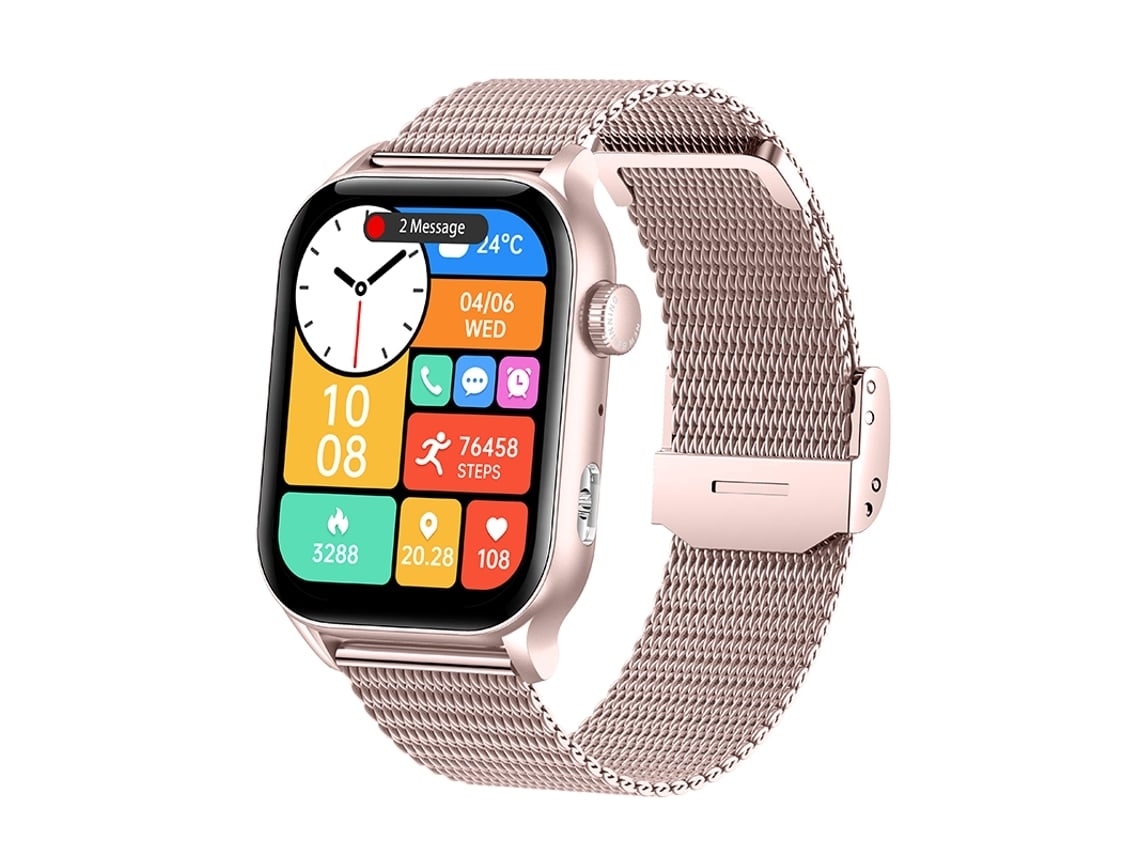 Reloj inteligente Kr86 con llamadas Bluetooth, asistente de voz, IA, descanso al mediodía, monitoreo del sueño nocturno, color rosa Chennnls