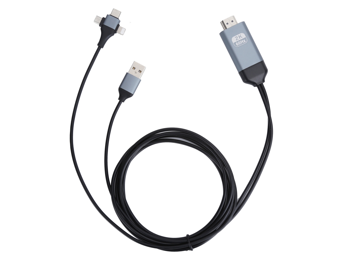 Adaptador USB tipo C de iOS a HDMI (convertidor de audio y vídeo 3 en 1)