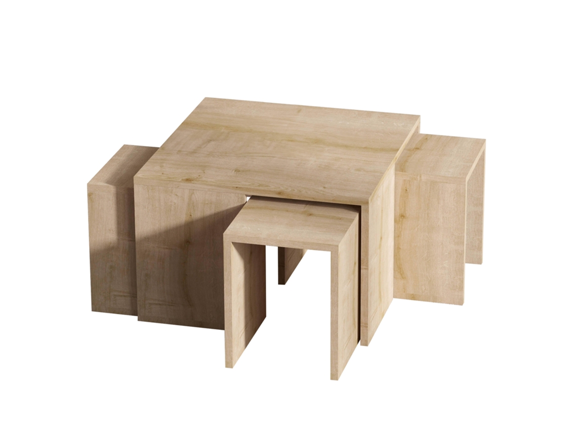 Mesa de centro Gigogne en melamina efecto madera