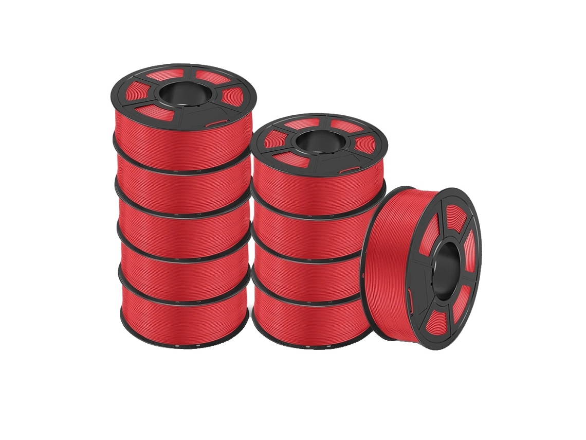 Filamento para impresora 3D, ABS ecológico, diámetro de 1,75 mm, PLAMT rojo, 10 rollos OEM