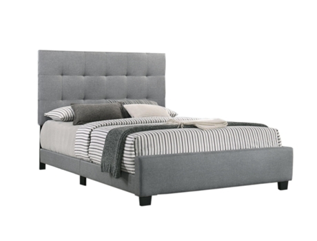 Cama doble Emily con somier 135 cm gris Colchón básico 18 cm SALDOSYSTOCKS
