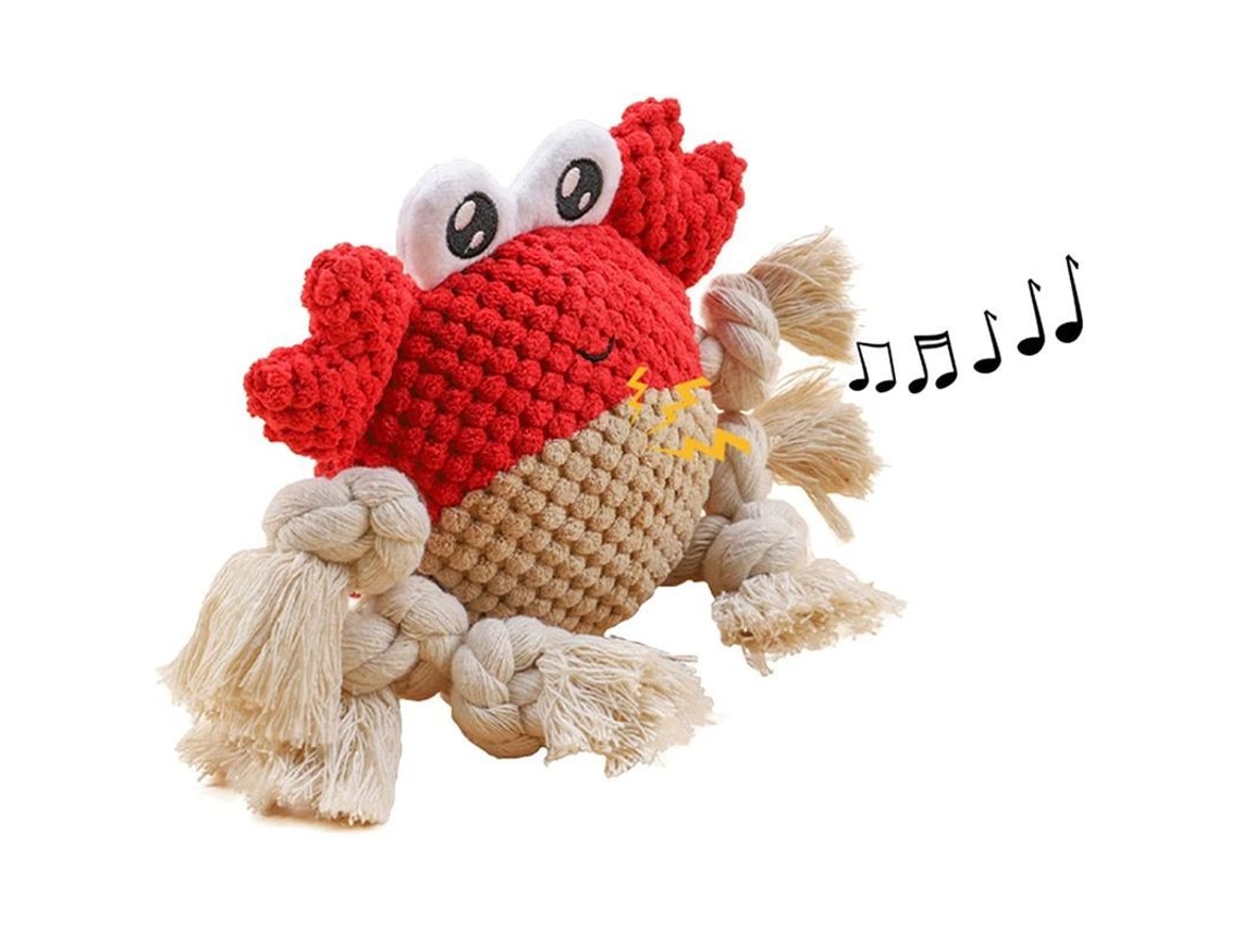 Juguete De Plush Para Perro Con Sonajero Juguete De Masticar Seguro Para Pequeños Y Medianos Raza (rojo)