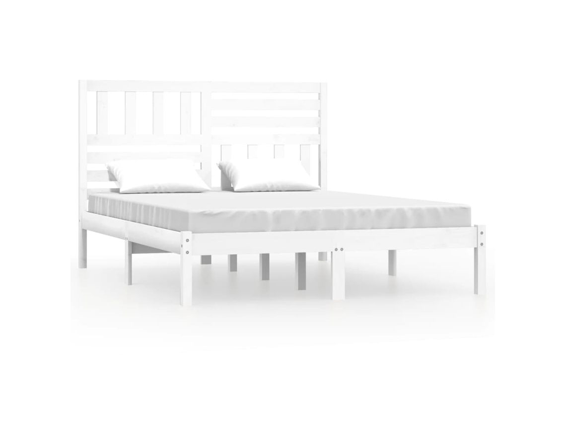Maison Exclusive - Estructura De Cama Sin Colchón Madera De Pino Blanco 160x200 Cm