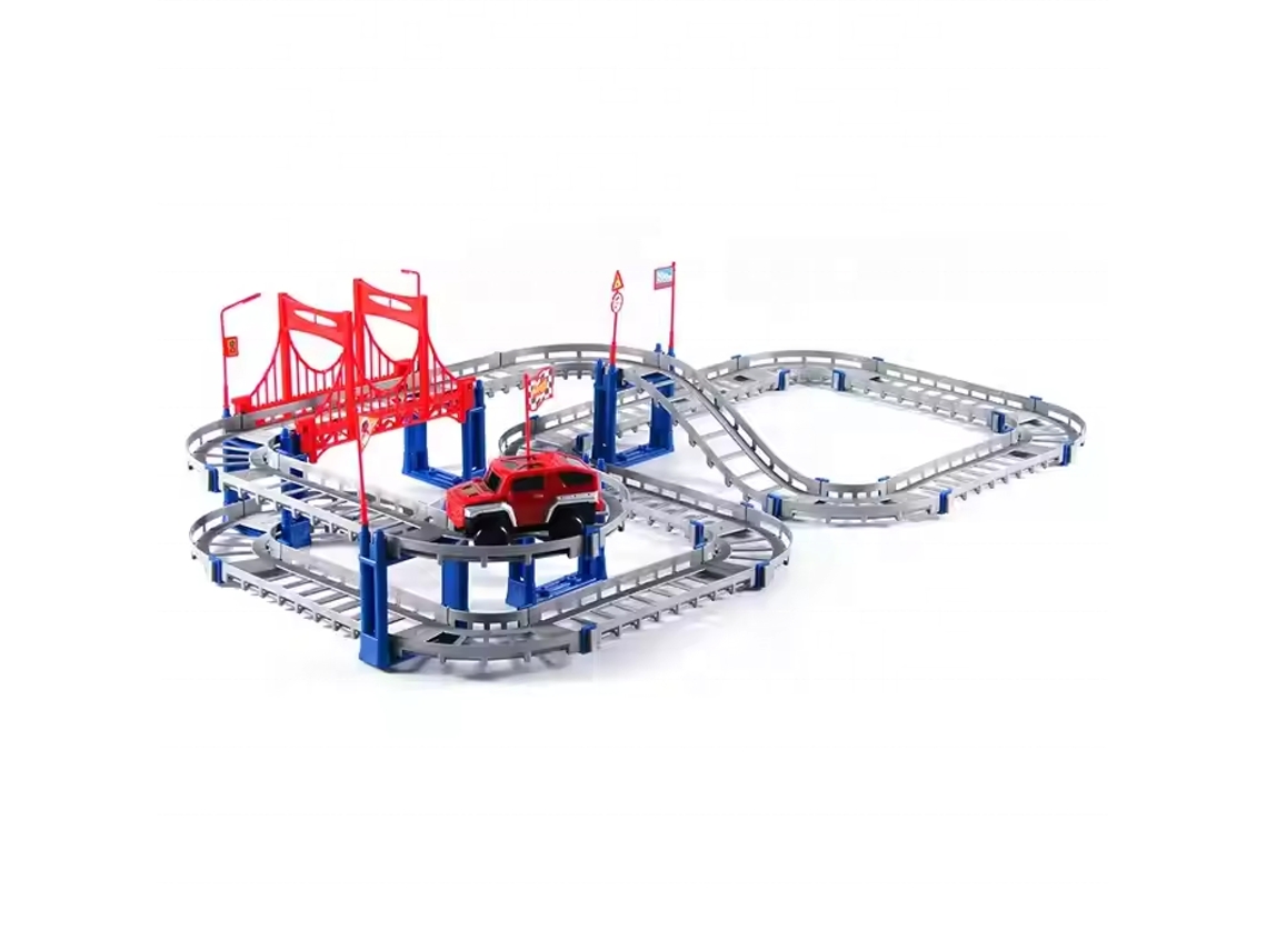 Trenes electrónicos de juguete para niños, ensamblaje de velocidad variable, trenes eléctricos, autos, juguetes de rompecabezas