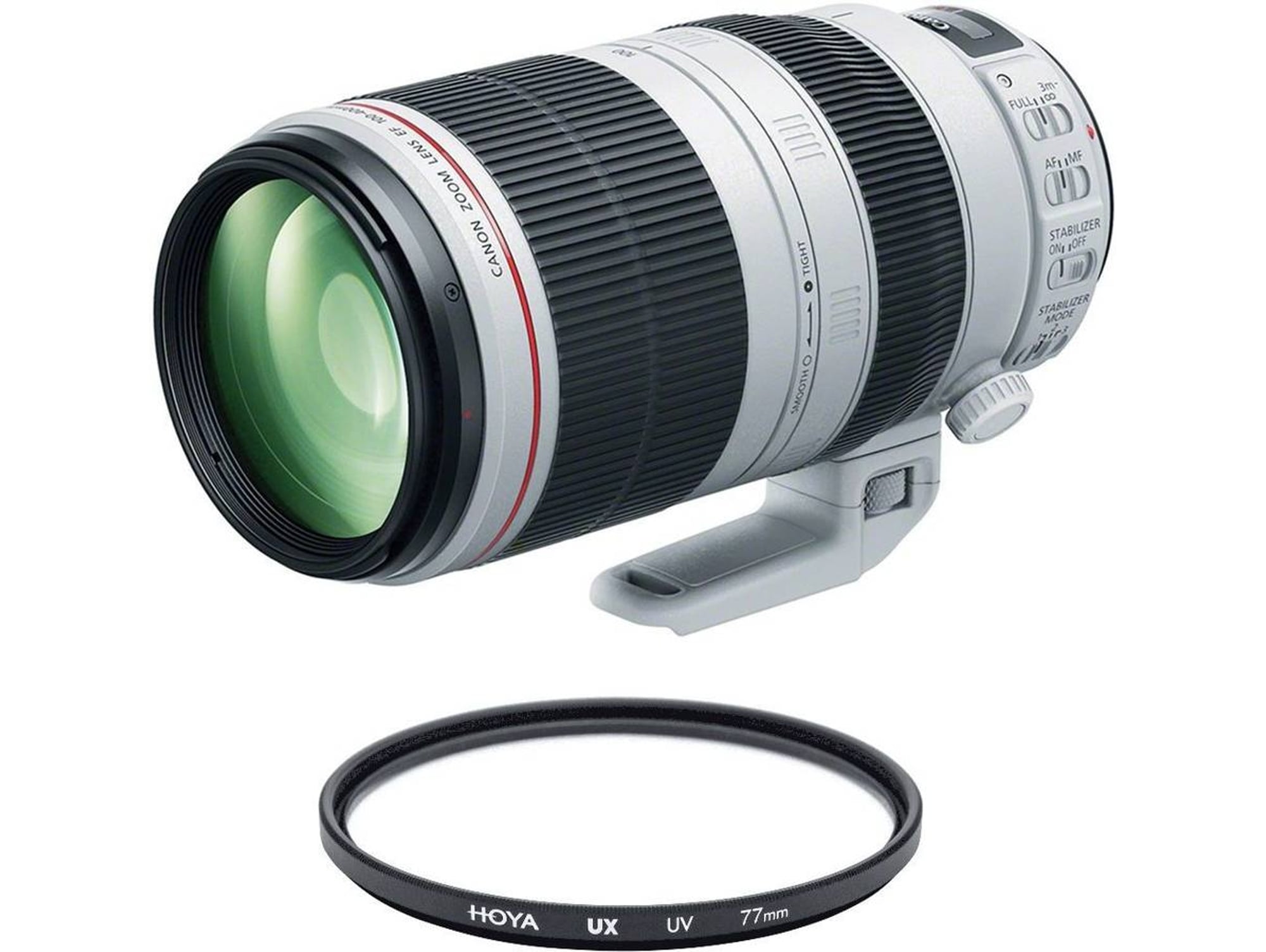 Objetivo CANON EF 100-400mm F4.5-5.6L IS II USM + Hoya UX UV 77mm