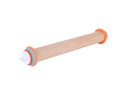 Rodillo Ajustable Fabricado En Madera De Haya Y Pp Con Anillos Extraíbles Para Pasteles, Tartas Y Productos De Panadería.