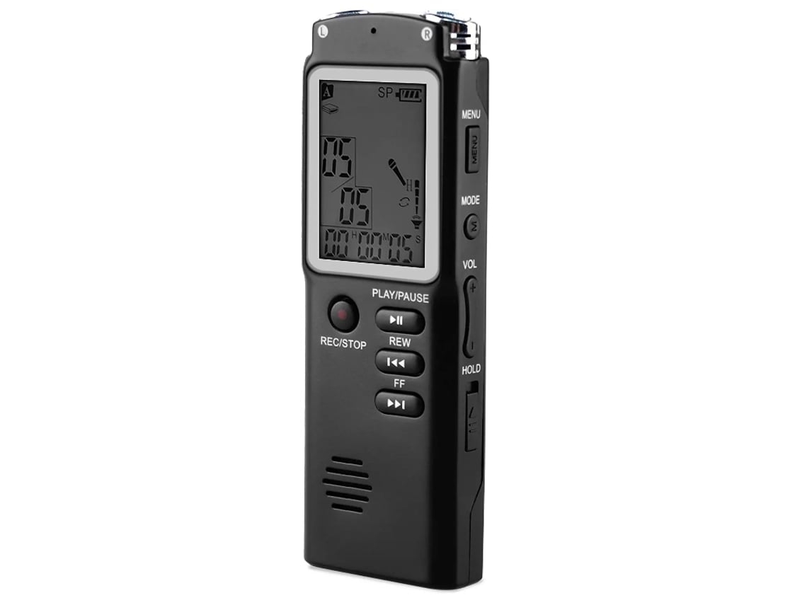Grabadora digital activada por voz de 32 Gb Mini grabadoras de voz portátiles mejoradas con reducción de ruido para conferencias de reuniones en negro