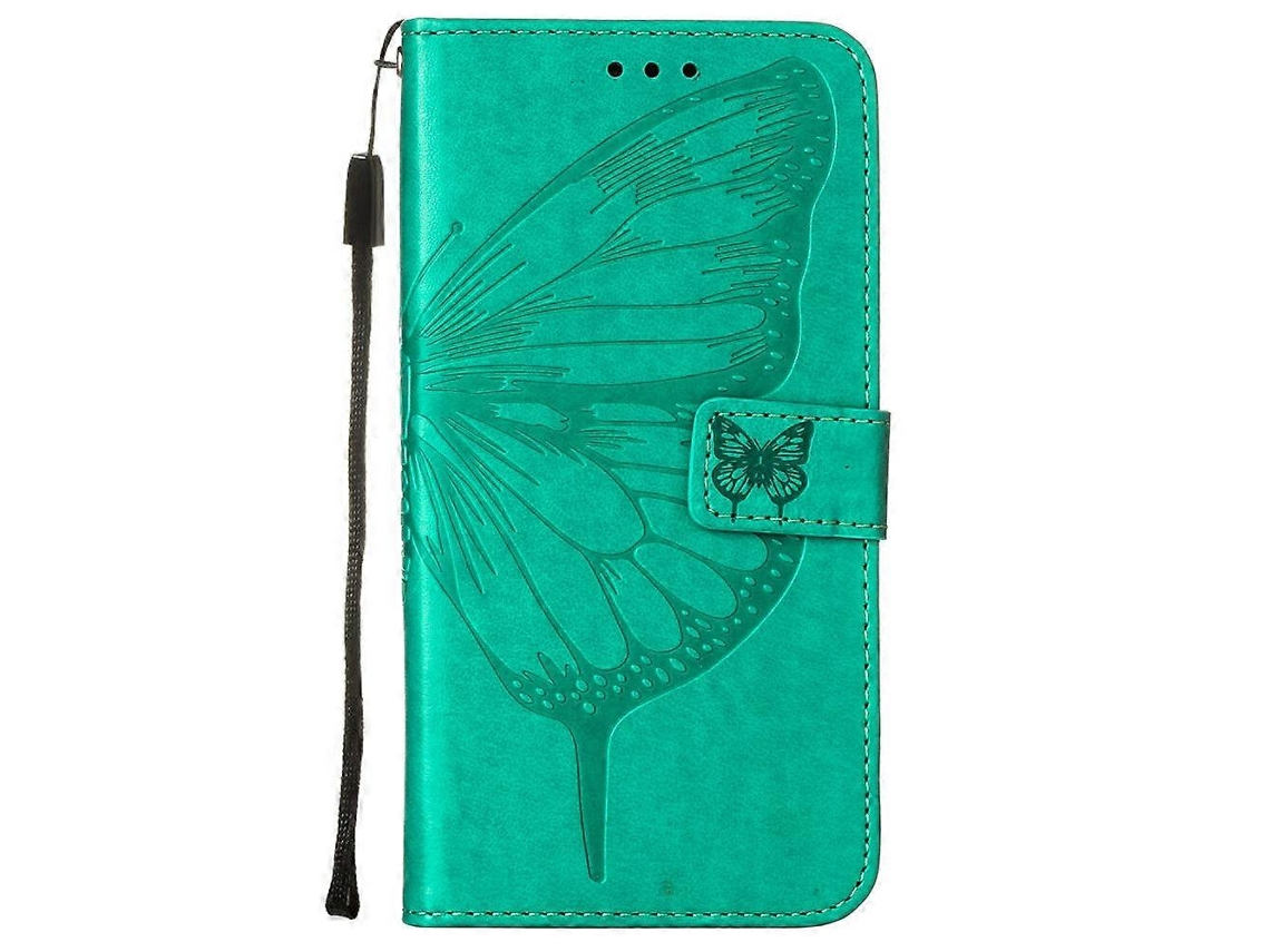 Funda Tipo Libro Para Oppo Reno6 Pro 5g, De Piel Premium Con Relieve Magnético - Verde
