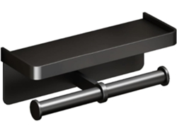 Portarrollos de papel higiénico para baño, accesorio de baño, negro Gokoco