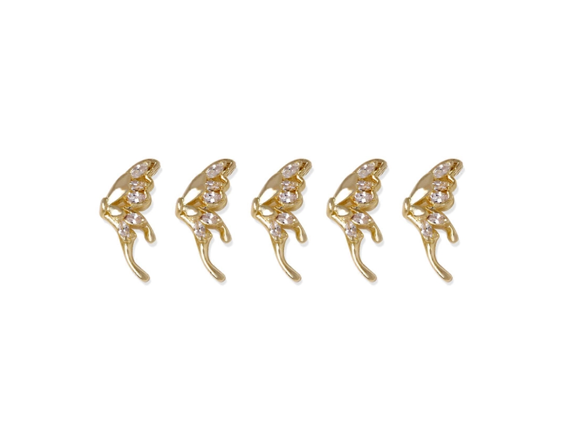 5 piezas de colgantes mixtos de circonitas cúbicas 3D para decoración de uñas, joyería brillante de cristal para manicura, diamantes Hengrongshen