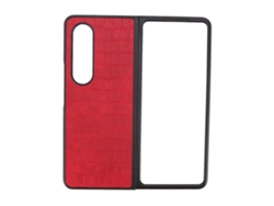 Capa De Couro Pu Para Samsung Galaxy Z Fold 4 Proteção Anti-choque Anti-risco Tela Dobrável Vermelha