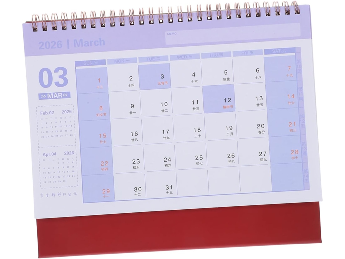 Calendario De Escritorio Con Espiral, Planificador Diario Y Mensual Con Espacios En Blanco Para Organizar.