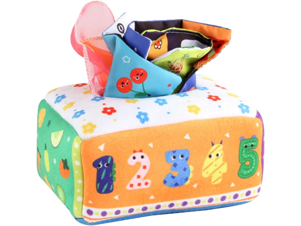Caja Sensorial De Pañuelos Para Bebés - Juguete Educativo Para El Seguimiento De Los Dedos - Colores Brillantes