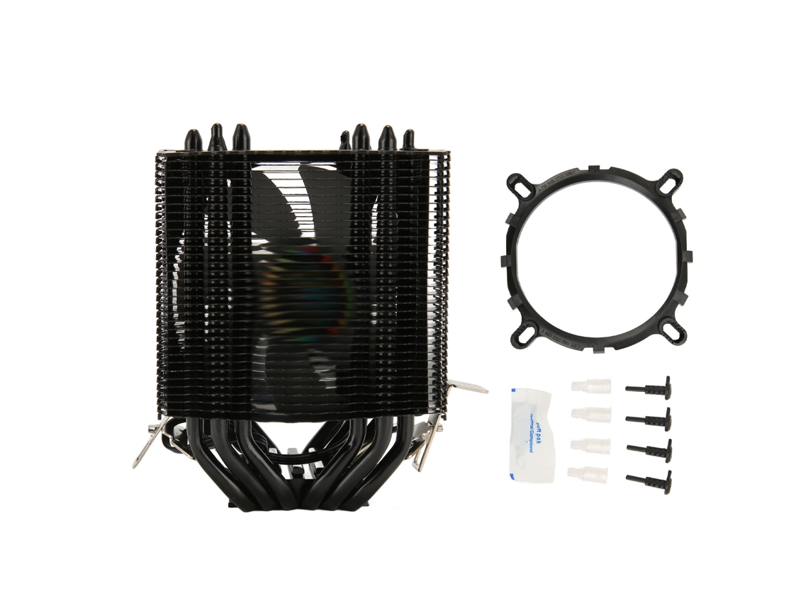 Disipador de aire Baoj-2026 para CPU Intel 775 1150 1151 1155, 6 tubos de calor, 3 pines, 12 V CC, 2000 rpm.