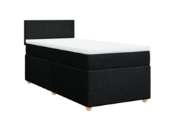 Maison Exclusive - Cama Box Spring Con Colchón Tela Negro 80x200 Cm