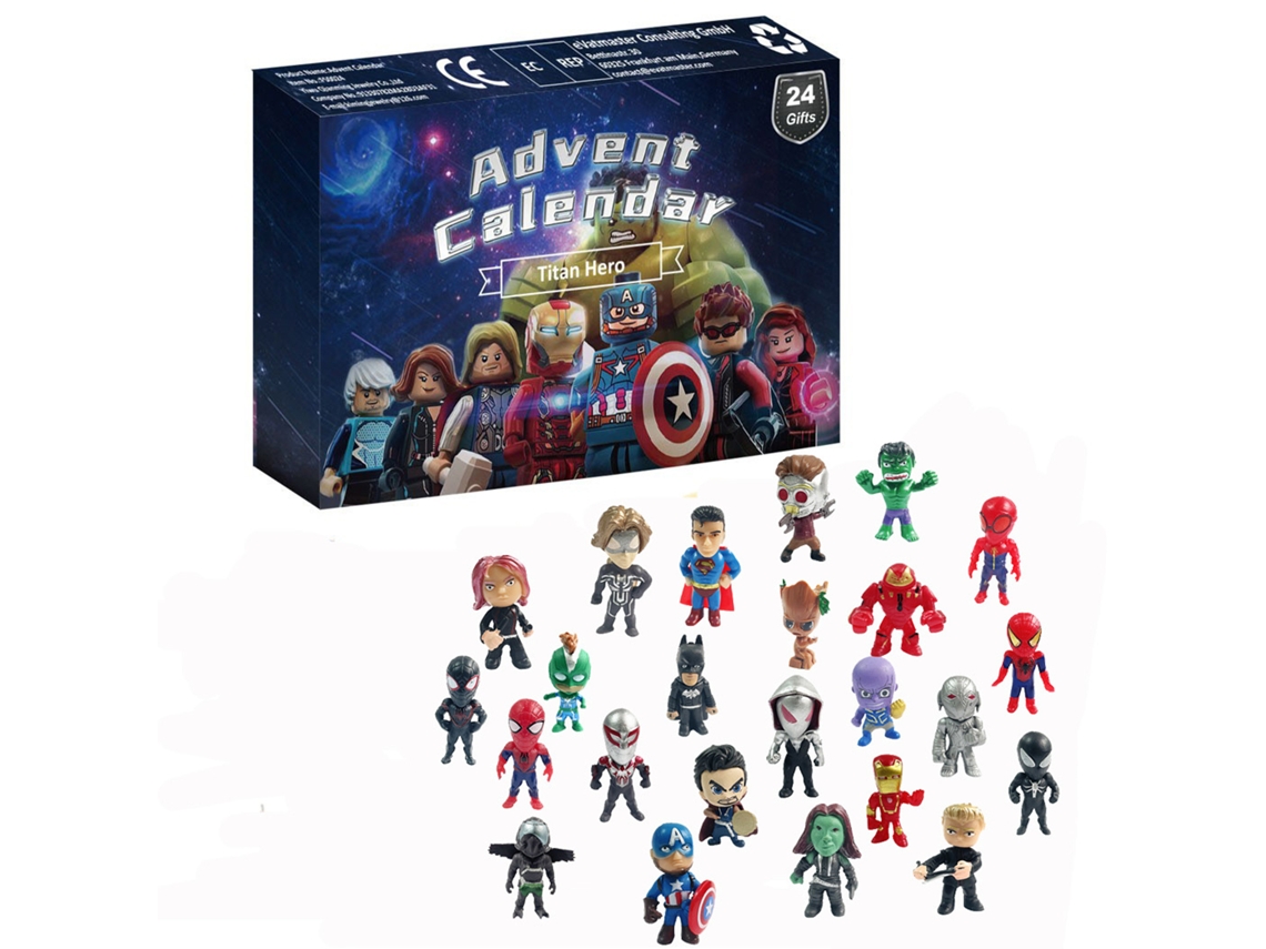 Calendario De Adviento De Navidad Con 24 Figuras De Acción De Héroes Para Niños Y Niñas.