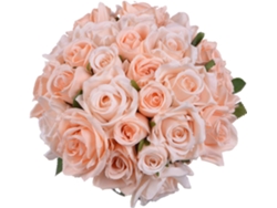 Ramo de rosas artificiales, 2 piezas, flores blancas de seda de plástico, 18 cabezas, para decoración de bodas, fiestas, jardín, hogar, Neveance