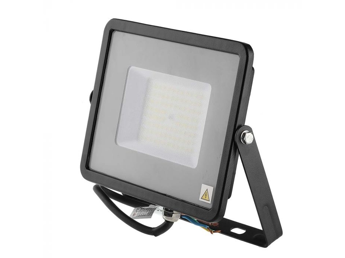 Proyector LED Samsung SMD de 50 W, 6500 K, con chip, cuerpo negro y cristal gris, V-Tac
