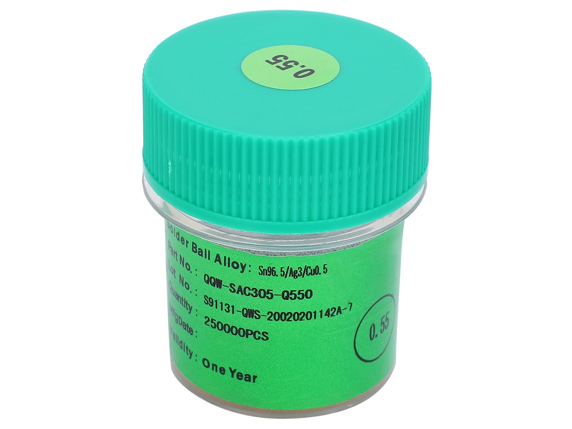 Bola De Soldadura Bga Sin Plomo De 0,55 Mm Para Reparación Y Reemplazo De Placas Pcb, 25 W