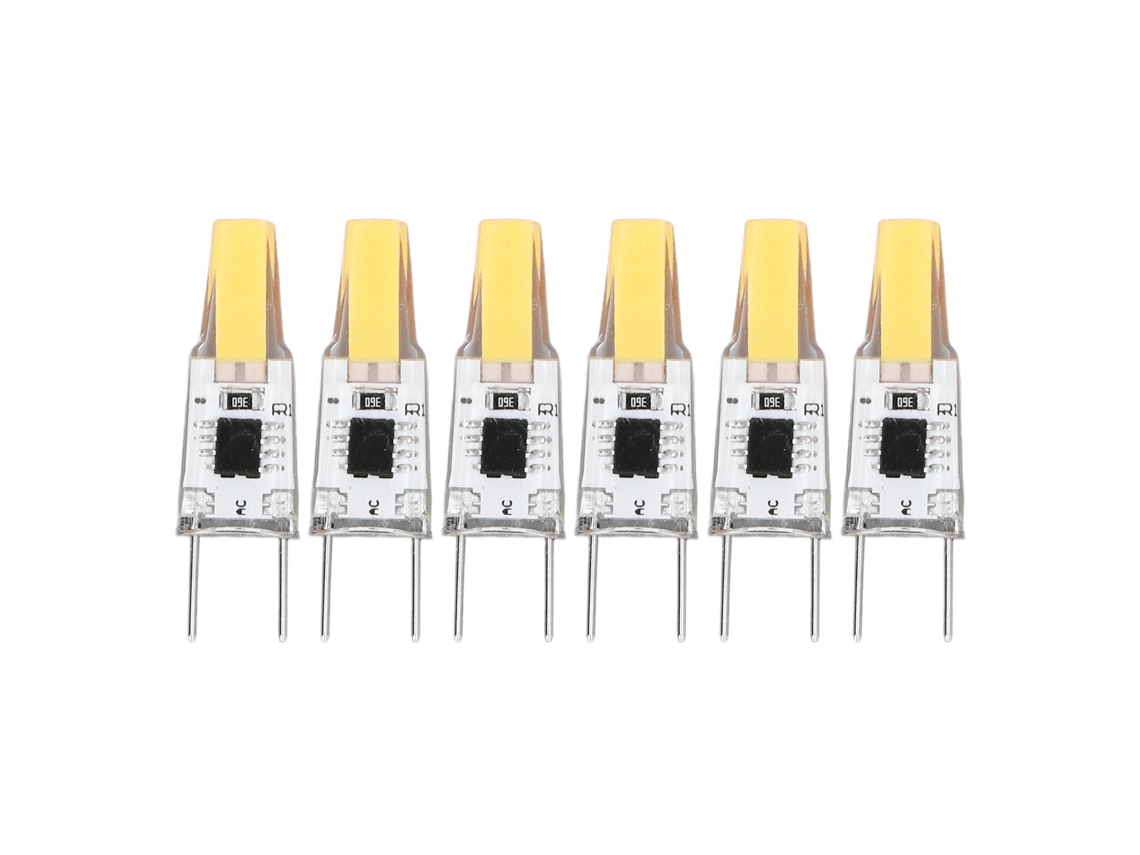 2026-6 Piezas Bombilla Led G8 3w Cob Regulable Luz Cálida 360 Grados Ahorro Energía 100-130v 50000 Horas