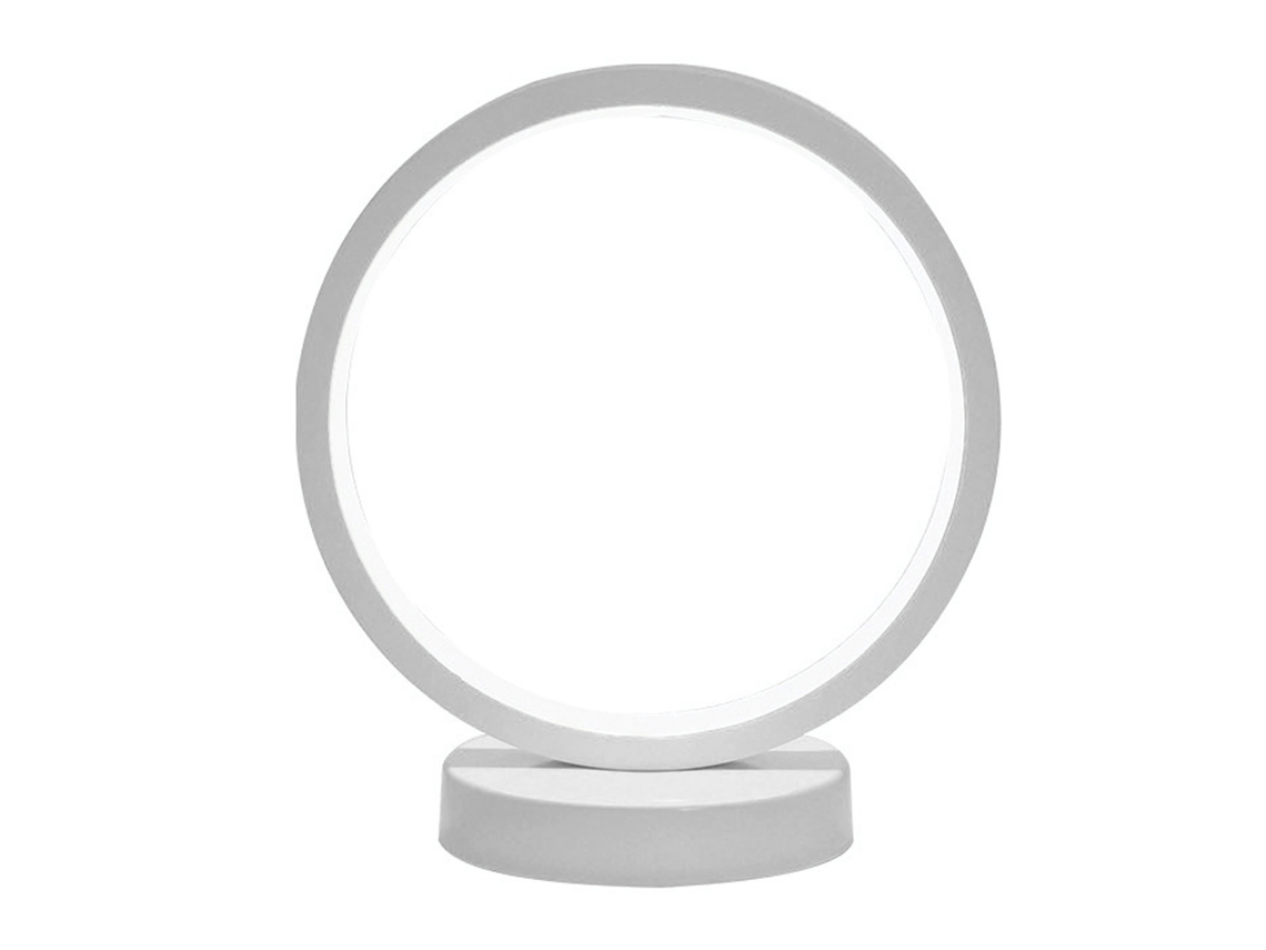 Lámpara De Mesilla De Noche Led Circular Con Mando A Distancia Regulable Y Temporizador - Blanca
