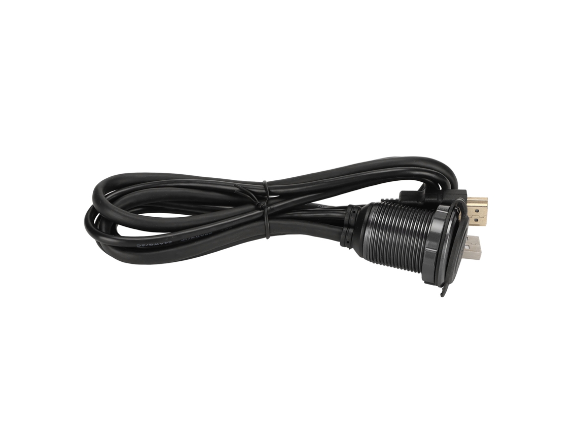 Cable De Extensión Usb 2.0 Con Panel De Montaje Integrado Y Hdmi 4k, 1 Metro De Longitud, Para Coche, Moto Y Barco.
