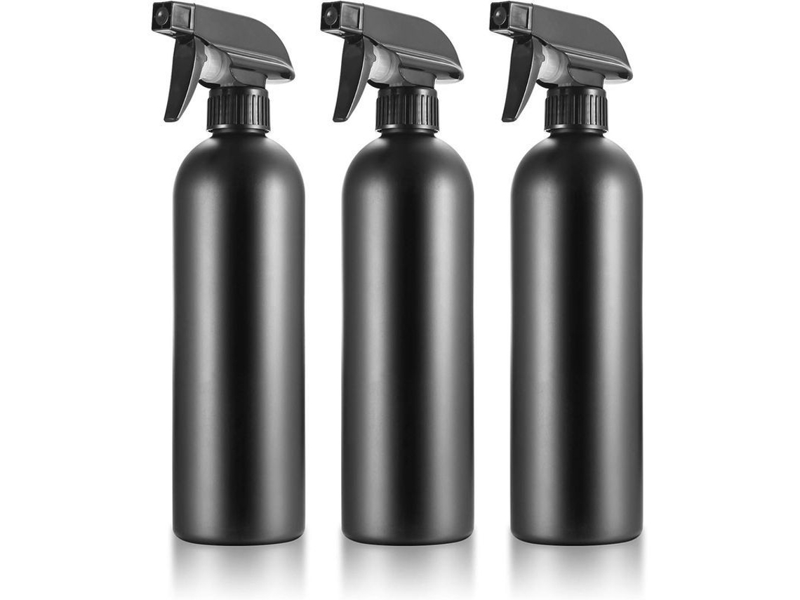 2026-botella De Pulverización Recargable De 500ml, Vaporizador Para Pelo Y Plantas, Negro - Pack De 3