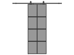 Puerta Corrediza Vidaxl Negro Cristal