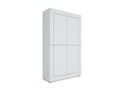 Aparador alto Elios con 4 puertas, 100x35x165 cm, blanco brillo.