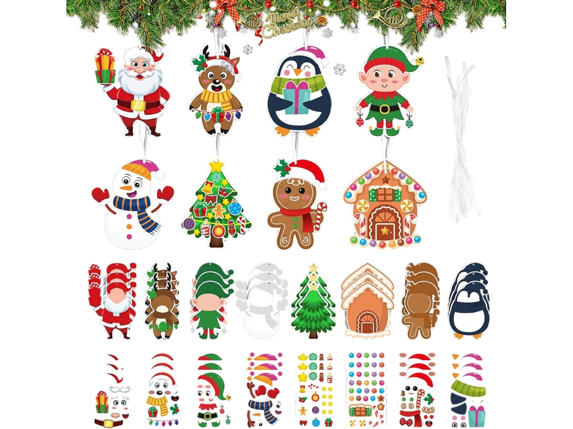 Kits Navideños De Bricolaje, Decoraciones 2d Con Pegatinas, Crea Adornos Para El Árbol - Para Y