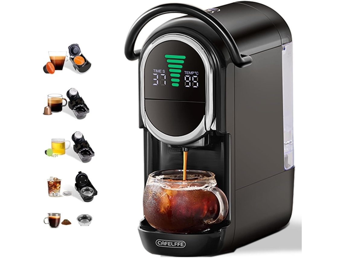 Cafetera automática 4 en 1 MK 609s, 19 bares, compatible con Nespresso, Dolce Gusto, ESE Starbucks, té y café molido, café caliente/frío