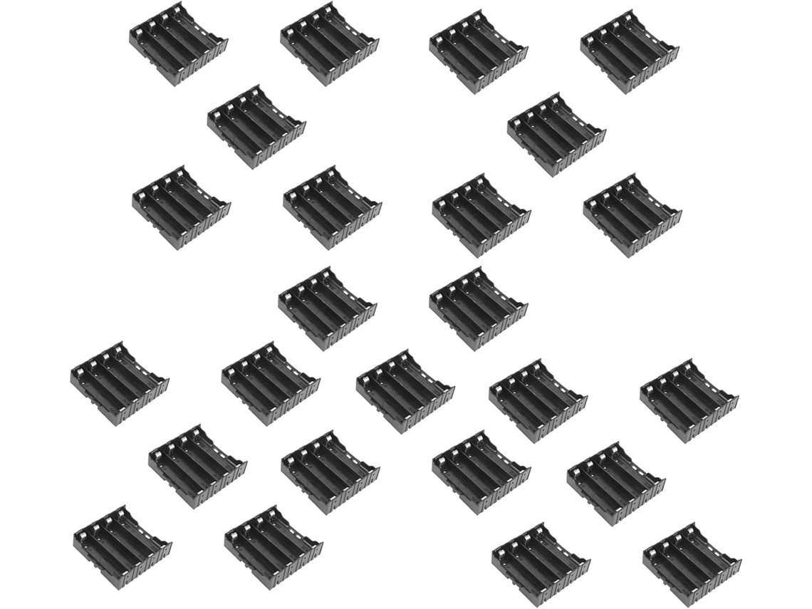 Paquete De 25 Soportes Iónicos De Plástico Para 4 Baterías 18650 De 3,7 V.