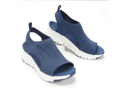 2026-sandalias De Playa Con Suela Gruesa Para Mujer Cuero Suaves Anchitas Para Compras Conducir Caminar 36 Azul