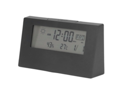 EIOORORRIY Alarme Digital Função Snooze Lcd Tempo Data Temperatura Umidade Display Relógio Eletrônico À Beira Da Cama Com Luz