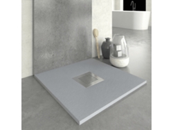 Base de Duche em Resina Slate Cinza 90x80 Cm com grade RC