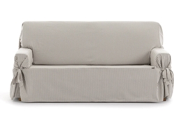 Funda de Sofá 3 Plazas EYSA Calma con Lazos (110 x 230 x 70 cm - Algodón y Poliéster - Beige)