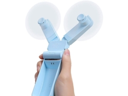 Ventilador De Bolsillo Usb Recargable Con Doble Cabezal Y 2 Velocidades Para Viajes Al Aire Libre.