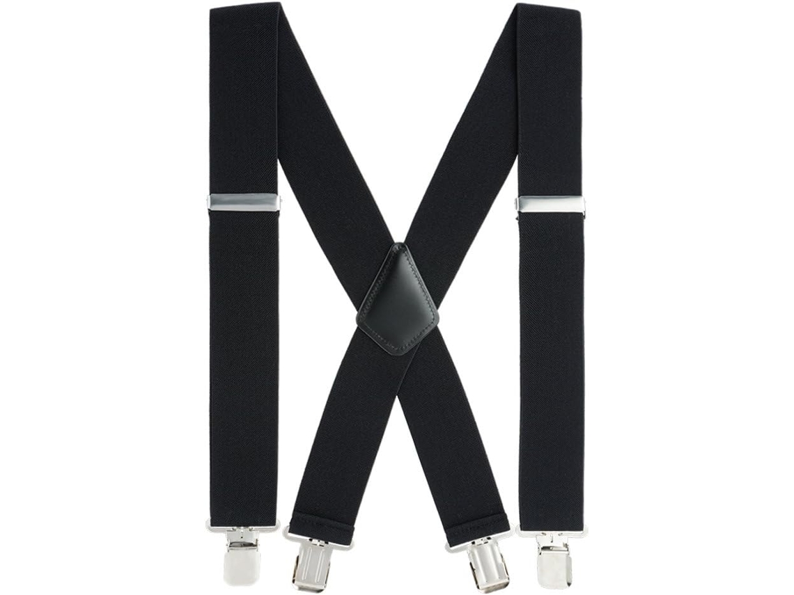Suspensório Masculino Reforçado Chrui: 5 Cm De Largura, Elástico Ajustável Em X (preto)