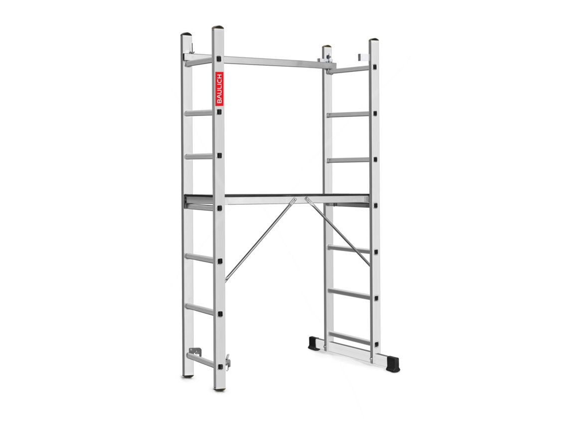 Plataforma de trabajo plegable con escalera 3 en 1 de aluminio 2x7 Baulich