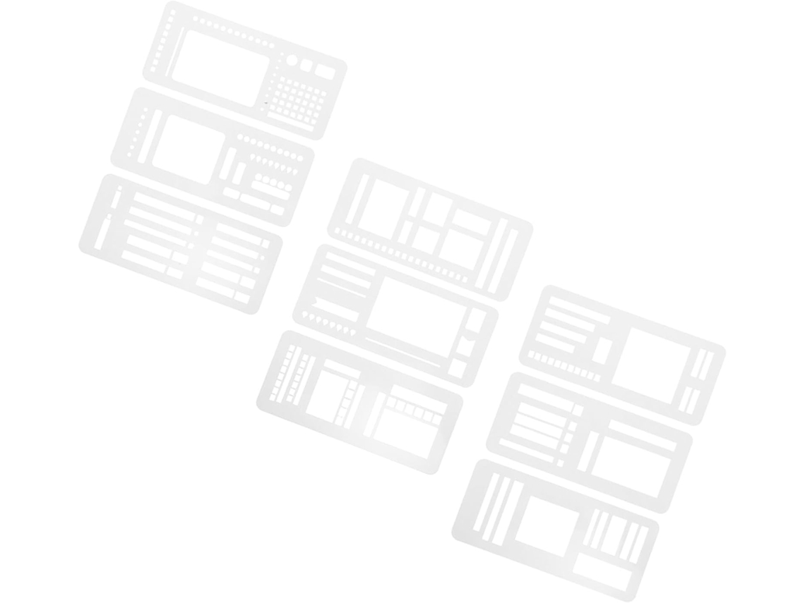 3 juegos de plantillas de plástico reutilizables para planificadores, kit de plantillas flexibles para álbumes de recortes y diarios, Gokoco