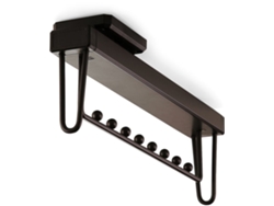 EMUCA Varilla de Trombón Desmontable Moka para Armario - Moka Pintada - Plástico y Aluminio