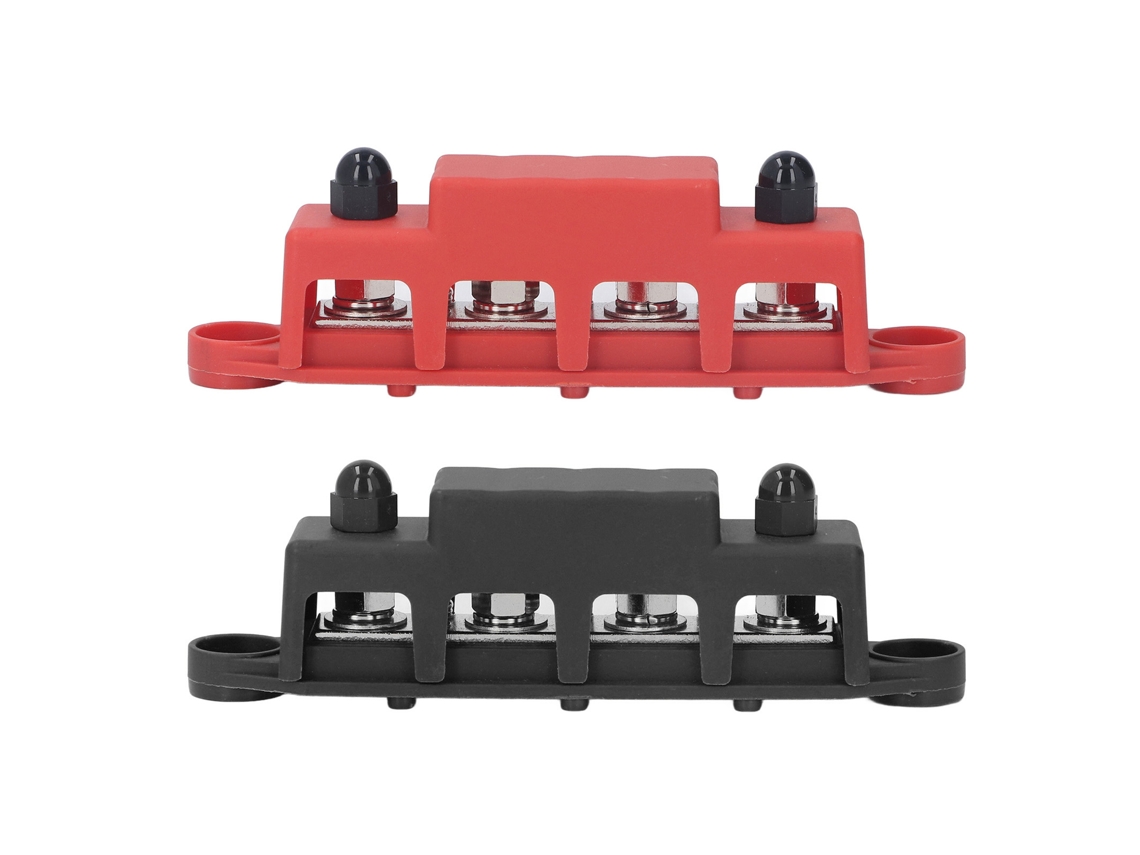 2 Bloques De Distribución De Energía Con Tornillos M8, 4 Terminales, Barra Colectora De Cc De 48 V Y 250 A Para Coche O Barco.