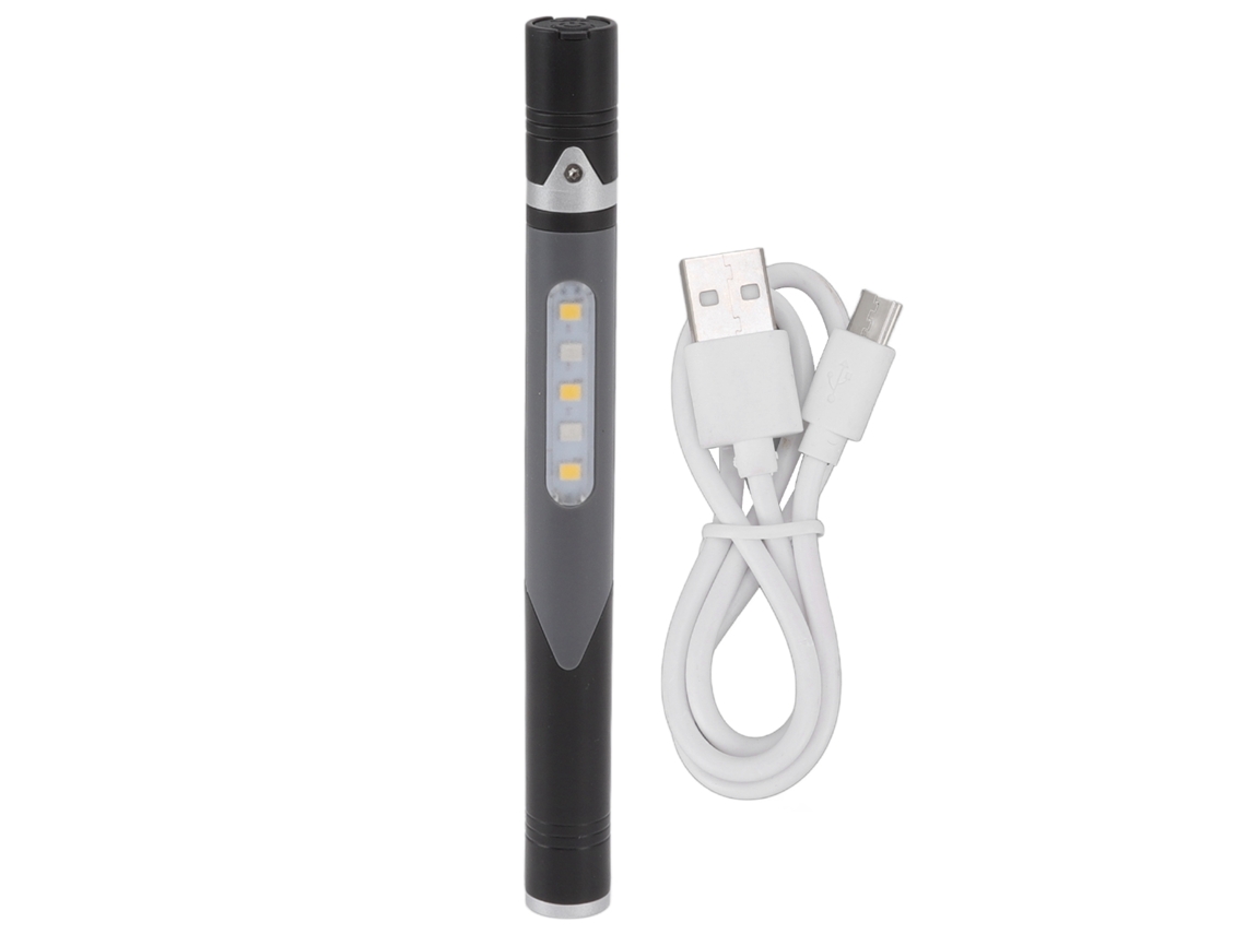 Rebe-linterna Pluma Usb Carga 3 Fuentes De Luz Led Clip Diseño Amplio Uso Para Reparación Hospital Negro