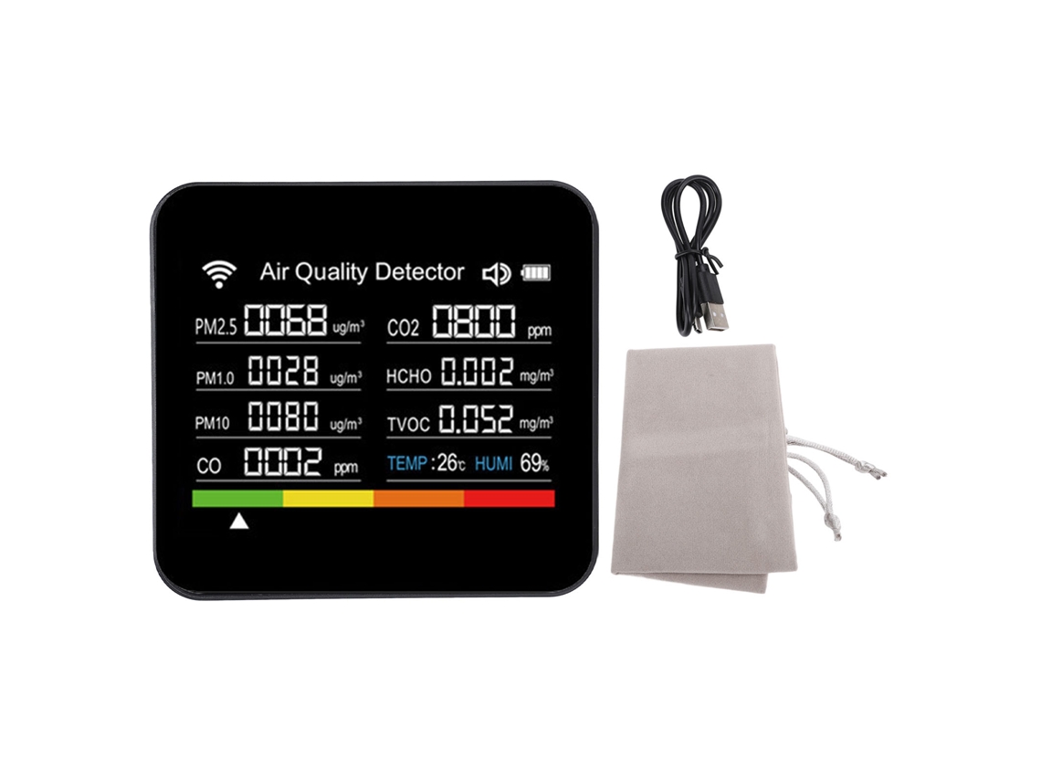 Medidor Inteligente De Calidad Del Aire 14 En 1: Hcho, Pm2.5, Voc, Wifi, Aplicación Tuya